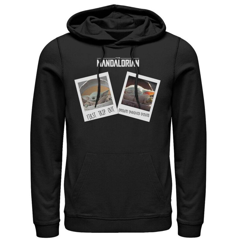アニメキャラクター メンズ アウター パーカー・スウェット Licensed Character Mentar Wars The Mandalorian The Child Photo Memories Hoodie Black ブラック