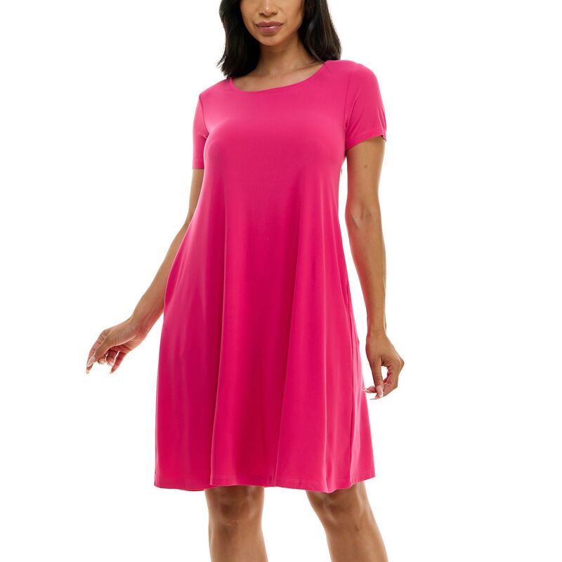 ニナレオナルド レディース トップス ワンピース レース Women's Nina Leonard Lace-Up Back Swing Dress Dragon Fruit