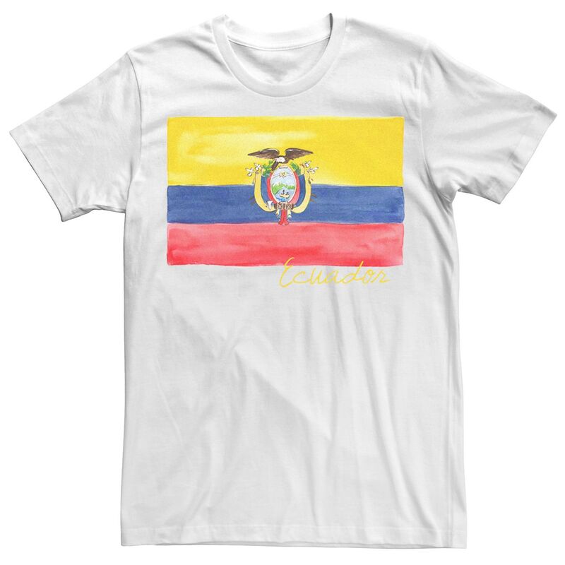 アニメキャラクター メンズ トップス Tシャツ Licensed Character Men's HHM Ecuador Flag Watercolor Tee White ホワイト