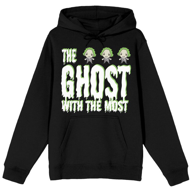 アニメキャラクター メンズ アウター パーカー・スウェット Licensed Character Men's Beetlejuice The Ghost Withe Most Hoodie Black ブラック