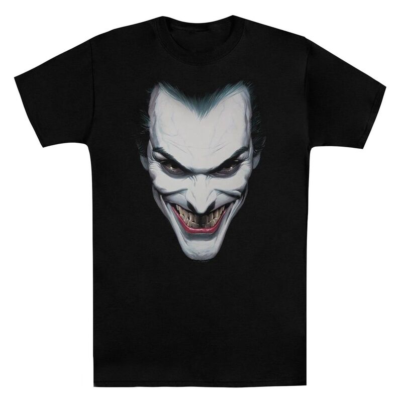 アニメキャラクター メンズ トップス Tシャツ Licensed Character Batman Joker Portrait Short Sleeve Adult-shirt Black ブラック