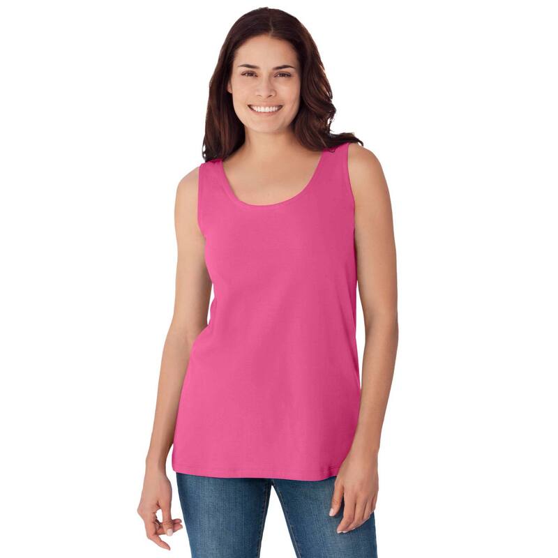 ウーマン ウィズイン レディース トップス Tシャツ プラスサイズ Woman Within Plusize Scoopneck Tank Raspberry Sorbet