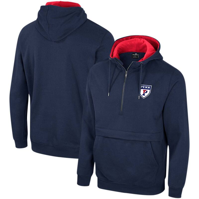 コロシアム メンズ アウター パーカー・スウェット Men's Colosseum Navy Pennsylvania Quakers Team Half-Zipullover Hoodie Penavy ネイビー