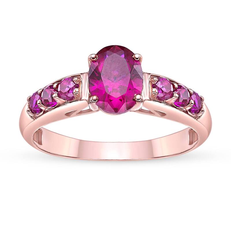Gemminded レディース アクセサリー リング Gemminded 18k Rose Gold Over Sterling Silver Lab-Created Ruby Ring Rose Tone ゴールド