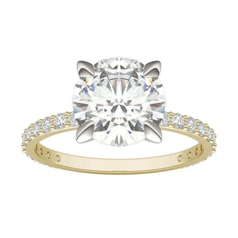 チャールズ アンド コルバード レディース アクセサリー リング Charles & Colvard 10k Gold Two Tone Lab-Created Moissanite Solitaire Ring 10k Two Tone ゴールド