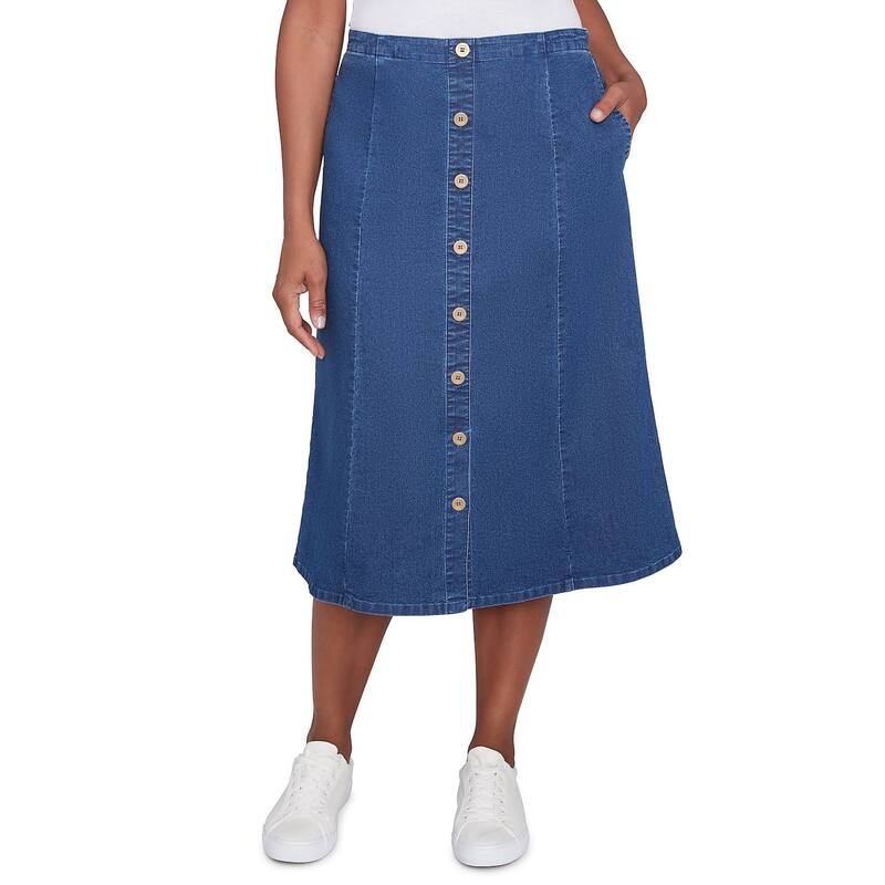 アルフレッド ダナー レディース ボトムスカート プチ ミディ デニム Petite Alfredunner Paneled Midi Denim Skirt Dark Denim デニム|ReVida 店