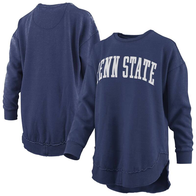 プレスボックス レディース アウター パーカー・スウェット ヴィンテージ シャツ フリース Women's Pressbox Navy Penn State Nittany Lions Melange Poncho Vintage Fleece Long Sleeve Pullover Sweatshirt Pst Navy ネイビー