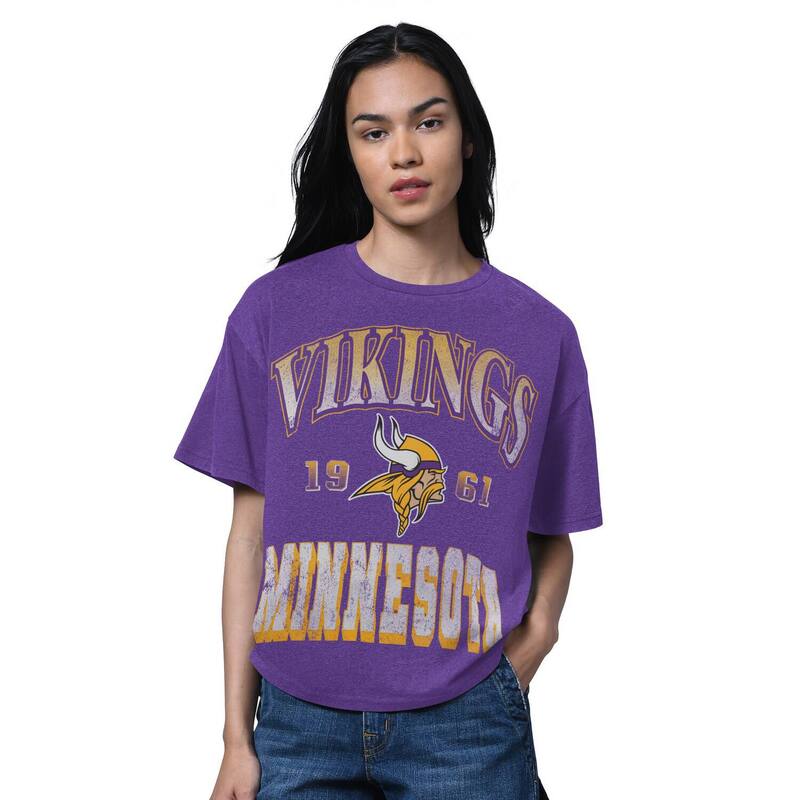 クランク レディース トップス プルオーバー Women\u0027starter Heather Purple Minnesota Vikings Oversized Hall ofame T-Shirt Mvk Purple パープル