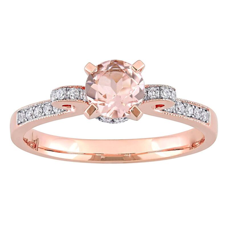 ステラ グレース レディース アクセサリー リング Stella Grace 14k Rose Gold Morganite & 1/4 Carat.W. Diamond Ribbon Engagement Ring 14k Rose Gold ゴールド