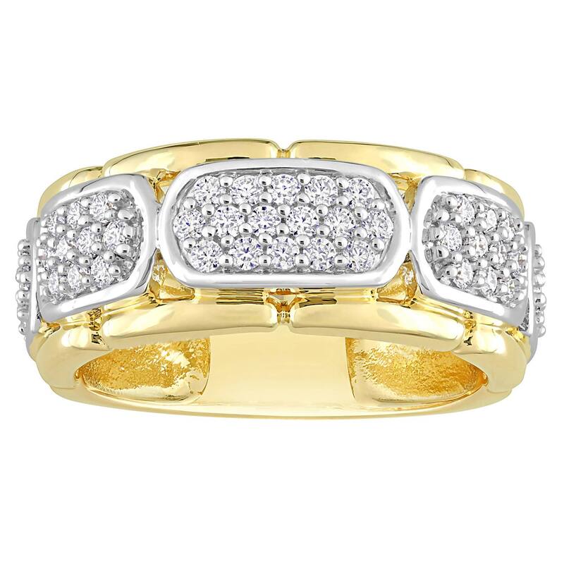 中心柱 グレース メンズ 佩び物 輪っか Stella Grace Men\u0027s Two Tone Sterling Silver Lab-Created Moissanite Station Ring Two Tone しろがね色