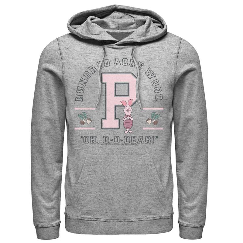 ディズニー メンズ アウター パーカー・スウェット Disney Winnie The Pooh Piglet Collegiate Oh Dear Quote Men Hoodie Athletic Heather ヘザー