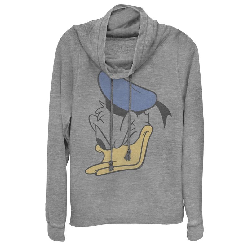 ウォルトディズニー レディース トップス プルオーバー グラフィック Disney Donalduck Juniors\u0027 1928 Legend Cowlneck Graphic Lightweight Long Sleeve Gray Heather 薄墨色