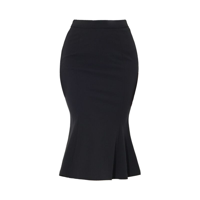 アレグラ ケー レディース ボトムスカート ミディ ALLEGRA K Women\'s Mermaid Skirt Hight Waist Metal Decor Fishtail Pencil Midi Skirt Black ブラック