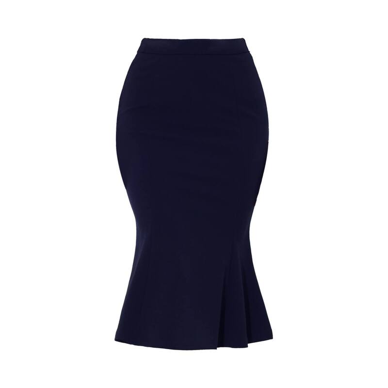 アレグラ ケー レディース ボトムスカート ミディ ALLEGRA K Women\'s Mermaid Skirt Hight Waist Metal Decor Fishtail Pencil Midi Skirt Navy Blue ネイビー