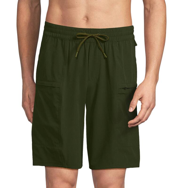ランズエンド メンズ 水着 ハーフパンツ・ショーツ Men's Lands' End 9-Inch Packable Cargo Swim Trunks Dark Cilantro Green グリーン