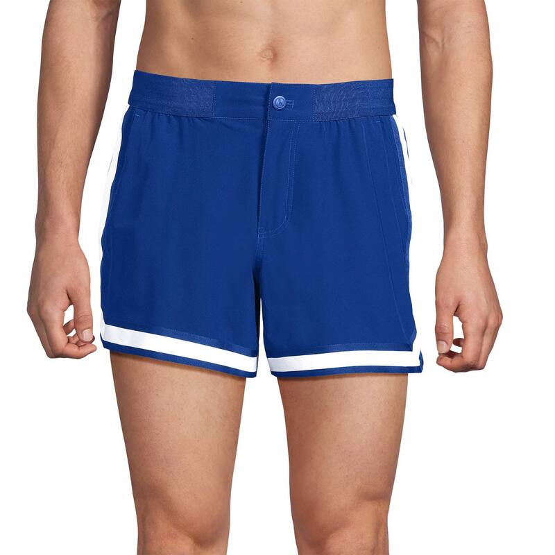 ランズエンド メンズ 水着 ハーフパンツ・ショーツ ショートパンツ Men's Lands' End Woven Quick Dry Striped Pull On Board Shorts Brilliant Cobalt コバルト