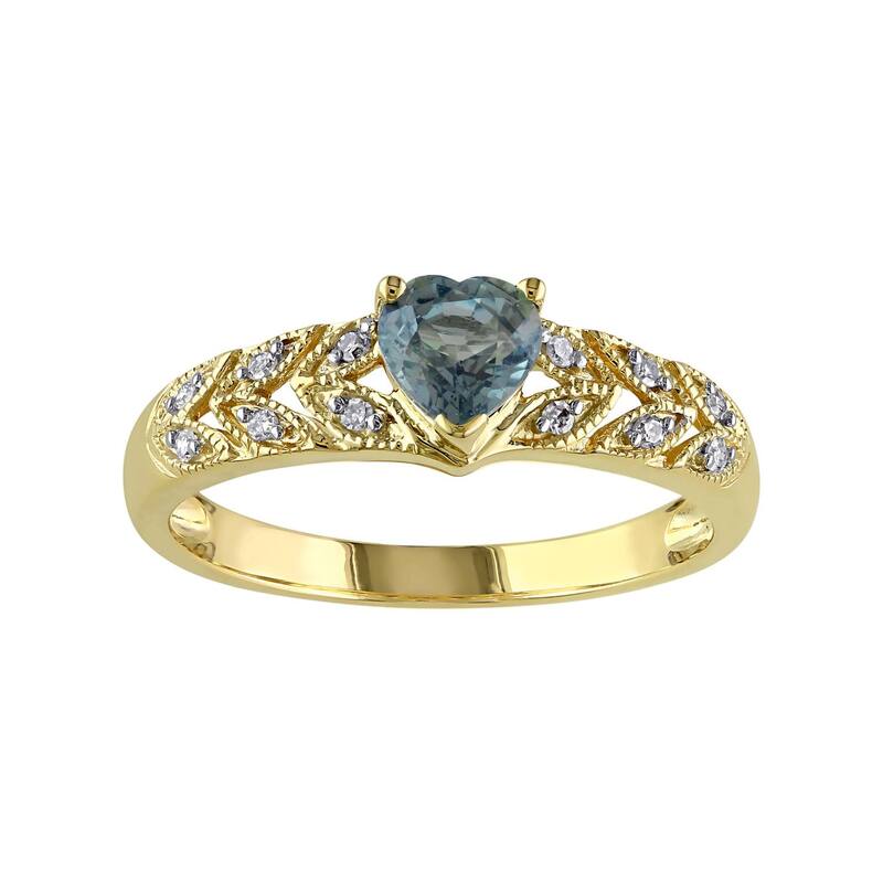 ステラ グレース レディース アクセサリー リング Stella Grace Green Sapphire & Diamond Accent 10k Gold Heart Ringreen グリーン