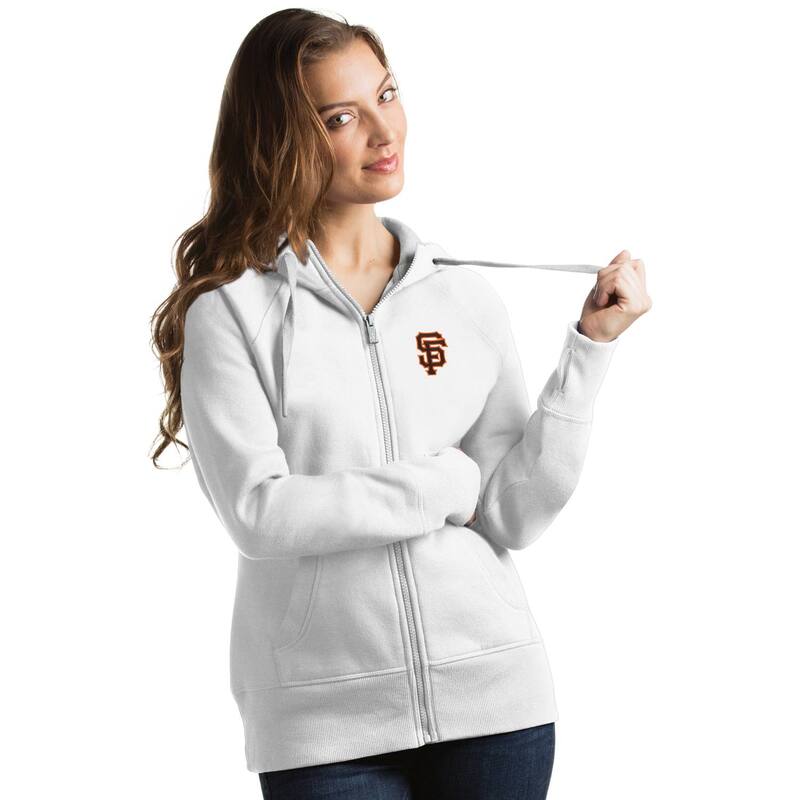 アンティグア レディース アウター パーカー・スウェット Women's Antigua San Francisco Giants Victory Full-Zip Hoodie Gnt White ホワイト｜ReVida 店