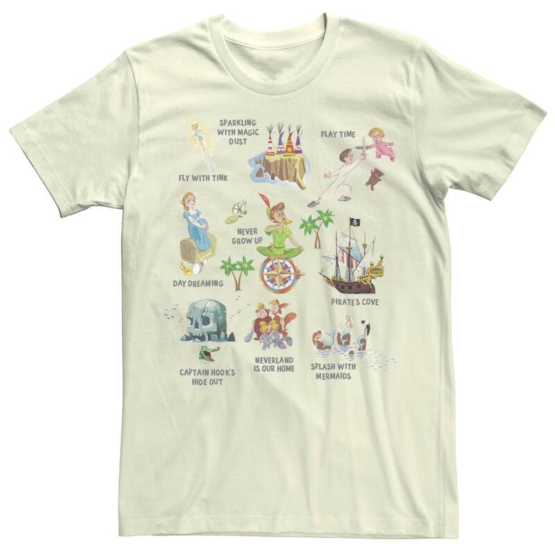 ウォルトディズニー メンズ トップス ティーシャツ Disney\u0027s Tinkerbell Peter Pan Storytelling Poster Men\u0027s Tee Natural トップス-Tシャツ・カットソー-メンズファッション