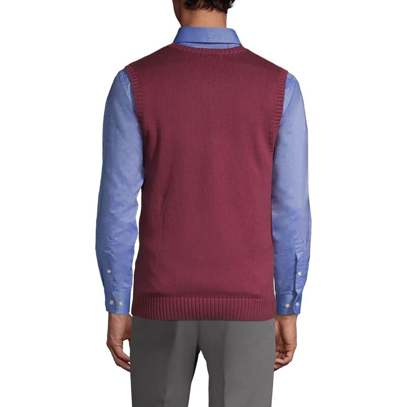 ランズエンド メンズ アウター ニット・セーター ベスト コットン Men's Lands' End Cotton Modal Sweater Vest Burgundy バーガンディ