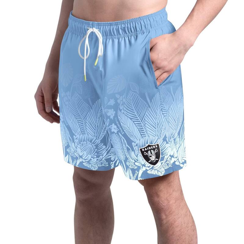 マルガリータビル メンズ 水着 ハーフパンツ・ショーツ ショートパンツ Men's Margaritaville Light Blue Las Vegas Raiders Lagoon Fiesta Swim Shorts Lvr Light ブルー