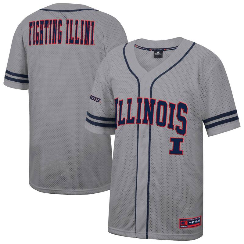 コロシアム メンズ トップス Tシャツ ジャージー Men's Colosseum Gray Illinois Fighting Illini Free Spirited Baseball Jersey Ill Grey グレー