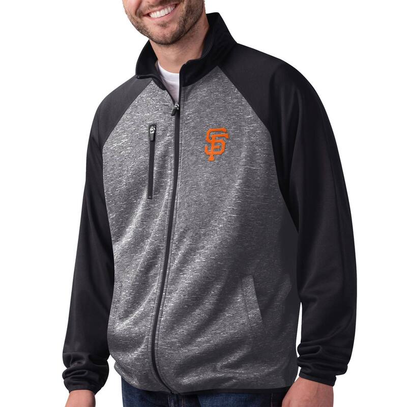 カール バンクス メンズ アウター ジャケット・ブルゾン Men's G-III Sports by Carl Banks Gray/Black San Francisco Giants Runners Track Raglan Full-Zip Jacket Gnt Black ブラック