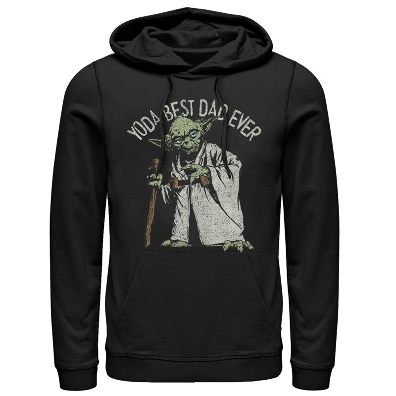 アニメキャラクター メンズ アウター パーカー・スウェット Licensed Character Mentar Wars Yoda Best Dad Ever Pull-Over Hoodie Black ブラック
