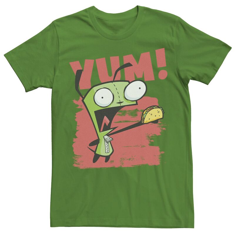アニメ人となり メンズ トップス ティーシャツ Licensed Character Men\u0027s Invader Zim Gir Yum! Paint Smear Tee Kelly メンズファッション-トップス