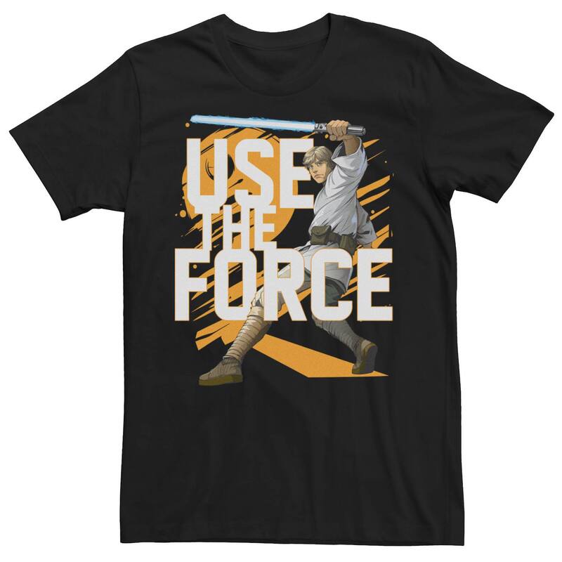アニメキャラクター メンズ トップス Tシャツ グラフィック Licensed Character Men'star Wars Use The Force Luke Skywalker Graphic Tee Black ブラック