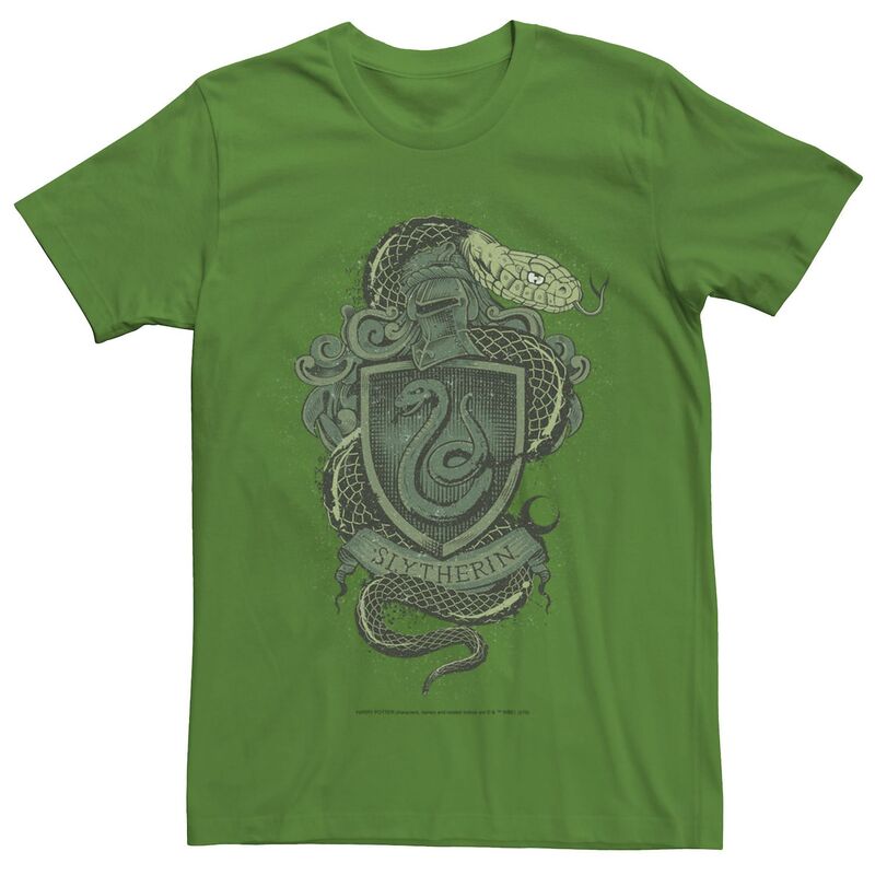 アニメキャラクター メンズ トップス Tシャツ Licensed Character Men's Harry Potter Slytherin Detailed House Crestee Kelly