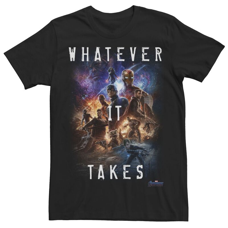 マーベル メンズ トップス Tシャツ Men's Marvel Avengers: Endgame Movie Poster Whatever Itakes Tee Black ブラック