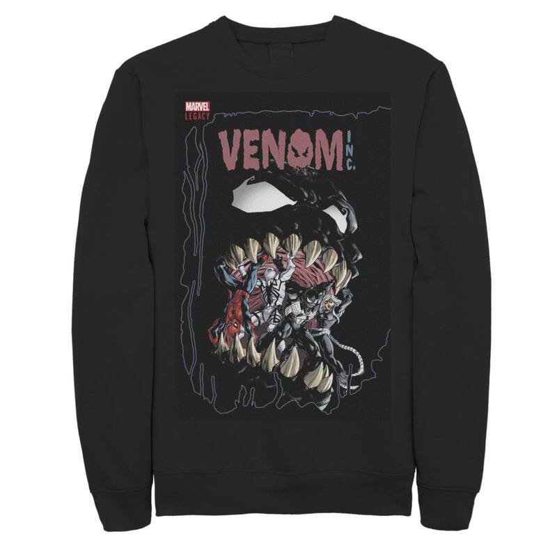 マーベル メンズ アウター パーカー・スウェット シャツ Men's Marvelegacy Venom Inc. Murky Depths Comic Sweatshirt Black ブラック｜ReVida 店