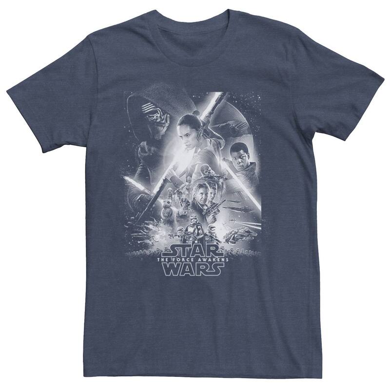 はやりっ児 ウォーズ メンズ トップス ティーシャツ Men\u0027star Wars Force Awakens Grouposter Tee Navy Heather ギョリュウモドキ メンズファッション-トップス-Tシャツ・カットソー