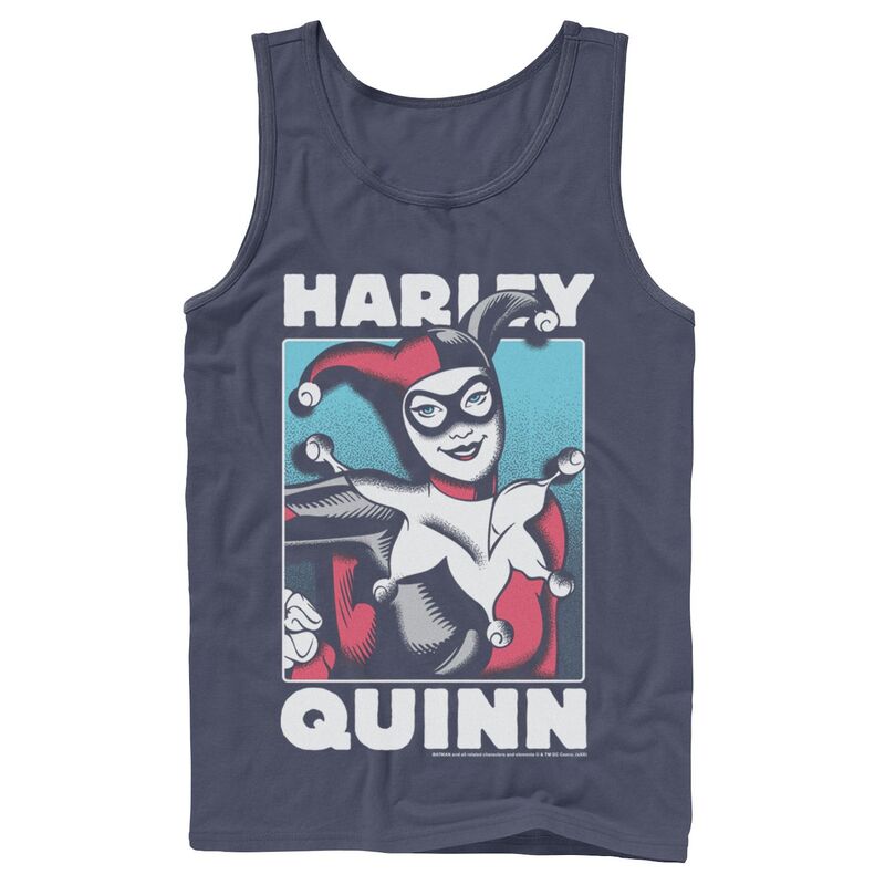 アニメ人となり メンズ トップス ティーシャツ Licensed Character Men\u0027s DComics Harley Quinn Portraitank Top Navy 米国海軍 トップス-メンズファッション