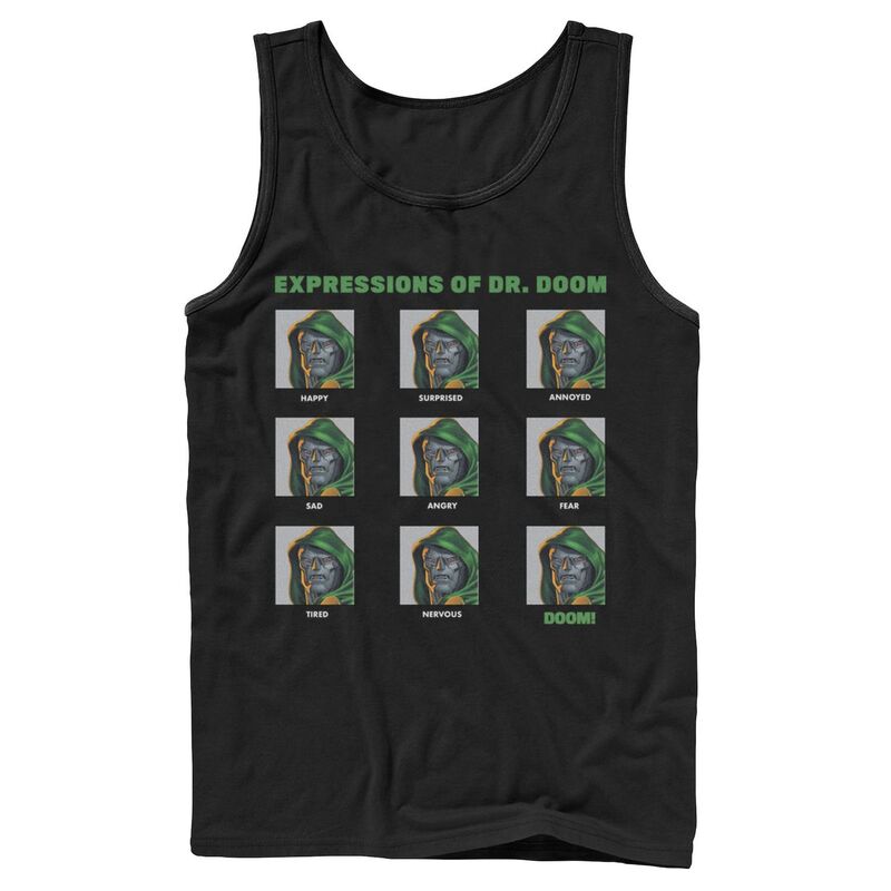マーベル メンズ トップス Tシャツ Men's Marvel Expressions Of Dr. Doom Panels Tank Top Black ブラック
