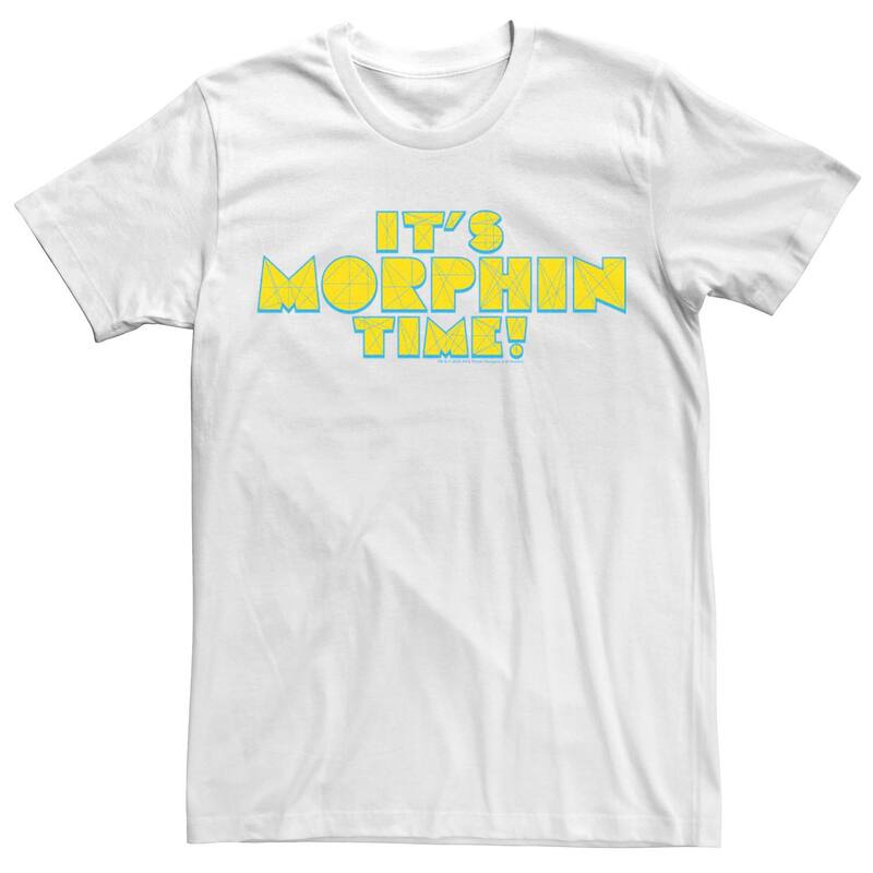 アニメ人となり メンズ トップス ティーシャツ Licensed Character Men\u0027s Powerangers It\u0027s Morphin Time Polygon Textee White 白いこと メンズファッション-Tシャツ・カットソー-トップス
