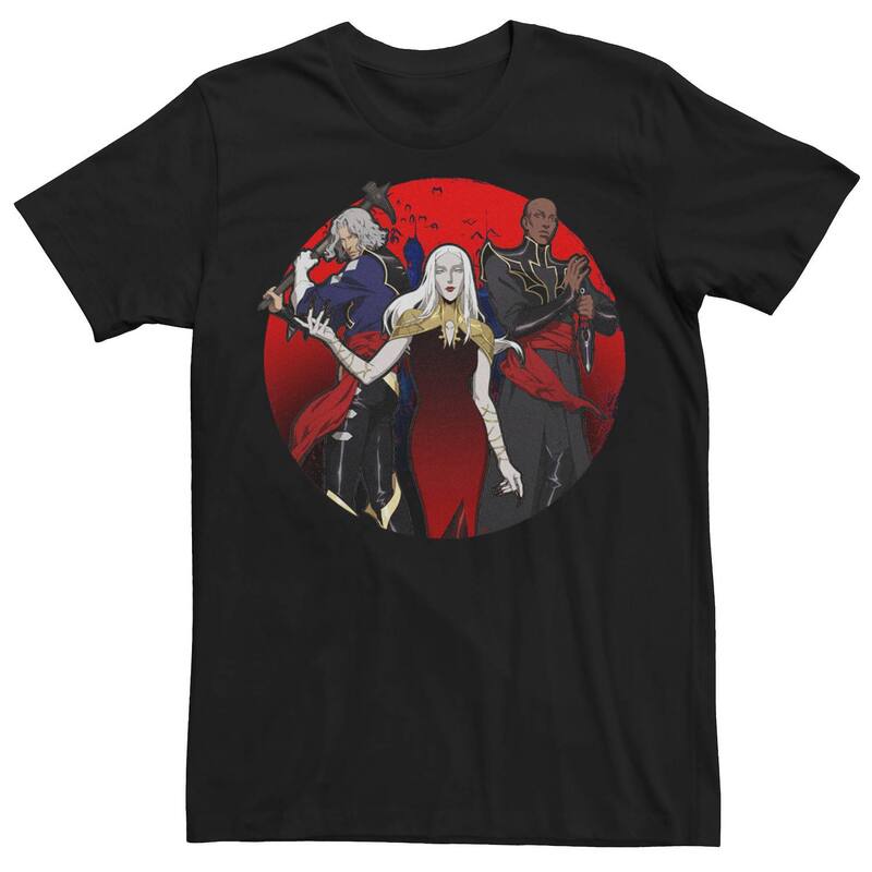 アニメキャラクター メンズ トップス Tシャツ Licensed Character Men's Netflix Castlevania Carmilla Group Shotee Black ブラック