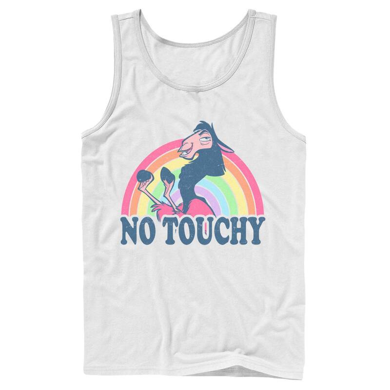 ウォルトディズニー メンズ トップス ティーシャツ Adult Disney Themperor\u0027s New Groove Kuzco Rainbow No Touchy Tank Top White 白いこと トップス-メンズファッション
