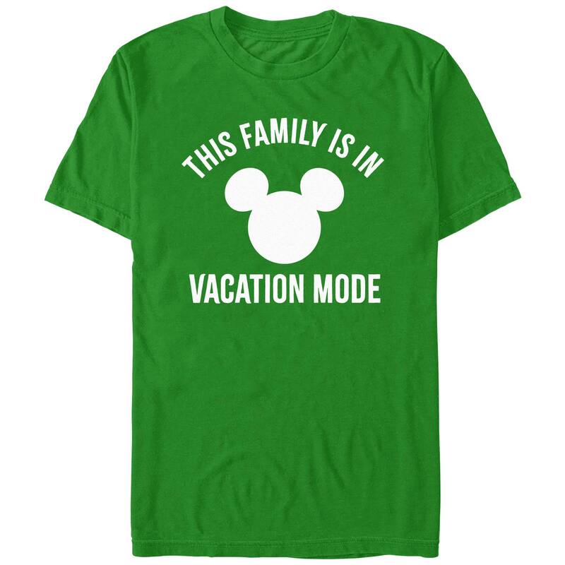 ウォルトディズニー メンズ トップス ティーシャツ ロゴタイプ Disney\u0027s Men\u0027s This Family Is In Vacation Mode Mickey Head Logo Tee Kelly トップス-Tシャツ・カットソー-メンズファッション