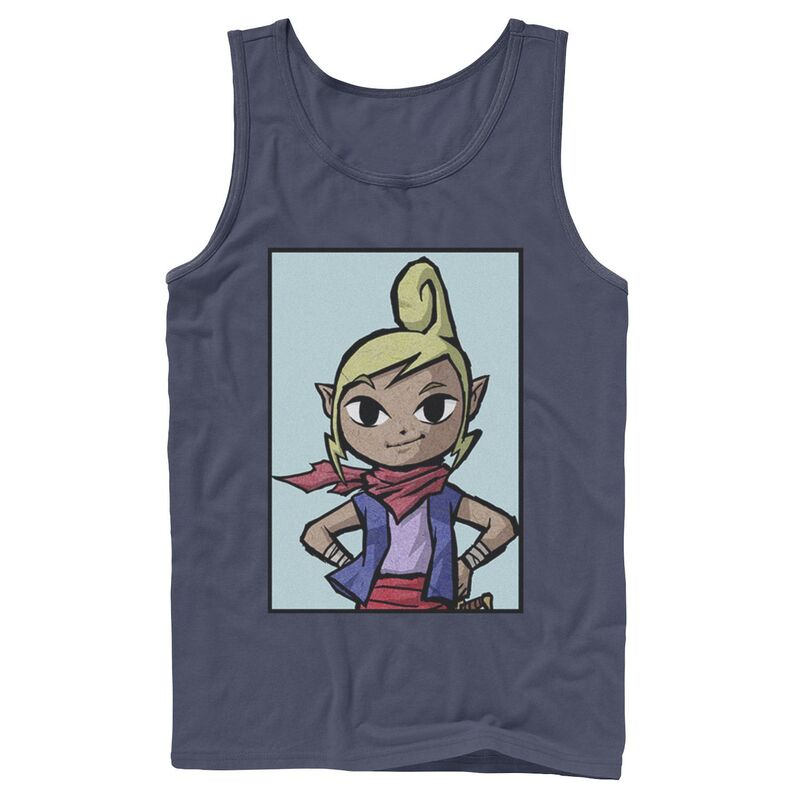 アニメ人となり メンズ トップス ティーシャツ Licensed Character Men\u0027s Legend of Zelda Tetra Hands On Hips Blue Tank Top Navy 米国海軍 トップス-メンズファッション