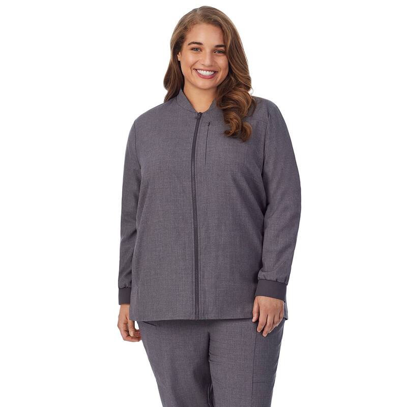 クドルドッズ レディース トップス プルオーバー つけ加える大きさ 上衣 Plusize Cuddl Dudscrubs 5-Pocket Lined Jacket Charcoal Heather Gray 濃灰色