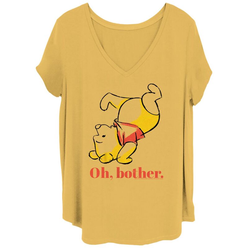 ディズニー レディース トップス Tシャツ プラスサイズ グラフィック Disney's Winnie The Pooh Juniors' Plusize Tumble Bear Oh Bother Flowy Graphic Tee Ochre 6,021円