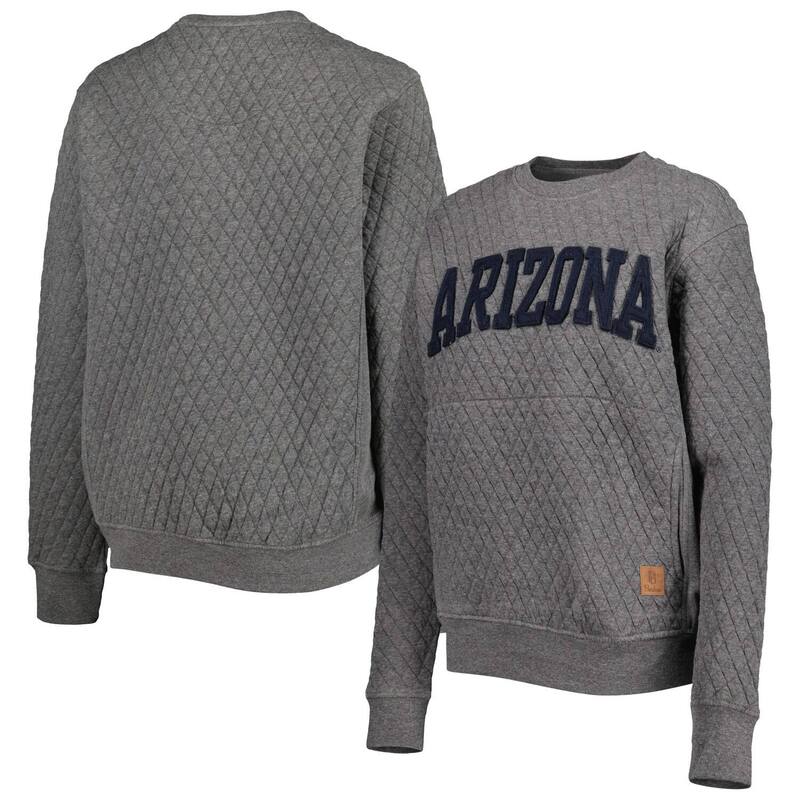 プレスボックス レディース アウター パーカー・スウェット キルティング シャツ Women's Pressbox Heather Charcoal Arizona Wildcats Moose Quilted Pullover Sweatshirt Arz Grey グレー