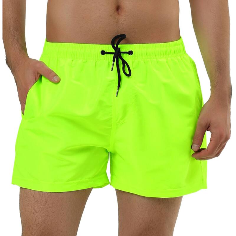 Lars Amadeus メンズ 水着 ハーフパンツ・ショーツ ドローコードウエスト メッシュ ショートパンツ Lars Amadeus Men'shorts Drawstring Waist Board Shorts Mesh Lining Swimwear Light Green グリーン｜ReVida 店