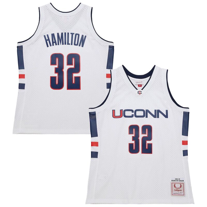 ミッチェル&ネス メンズ トップス Tシャツ ジャージー Mitchell & Ness Men's Richard Hamilton White UConn Huskies 1998/99 Jersey Con White ホワイト