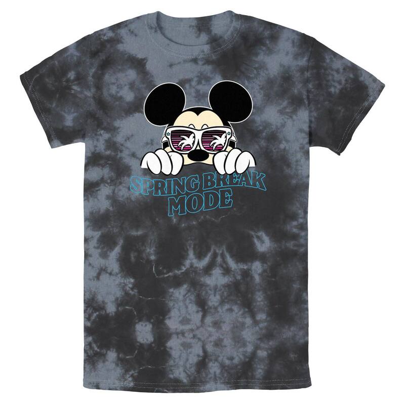 ディズニー メンズ トップス Tシャツ グラフィック Disney Mickey Mouse Spring Break Mode Bombard Wash Men Graphic Tee Black Charcoal ブラック