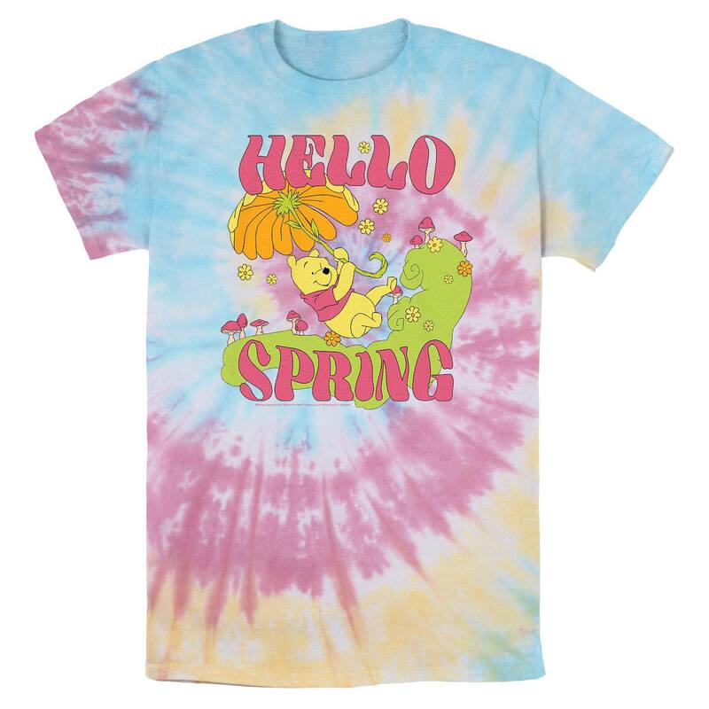 ディズニー メンズ トップス Tシャツ グラフィック Disney Winnie The Poohello Spring Tie Dye Men Graphic Tee Blue Pink Light Yellow ブルー