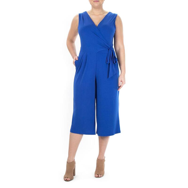 ニナレオナルド レディース トップス ワンピース キャップ ジャンプスーツ Women\'s Nina Leonard Wide-Leg Capri Jumpsuit Deep Sea｜ReVida 店