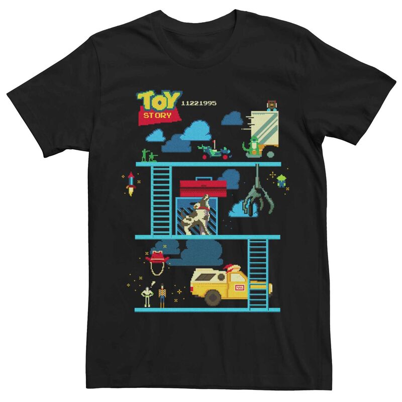 ウォルトディズニー ピクサー メンズ トップス ティーシャツ Disney / Pixar Men\u0027s Disney Pixar Toy Story 8-Bit Retro Game Tee Black 黒いこと メンズファッション-Tシャツ・カットソー-トップス
